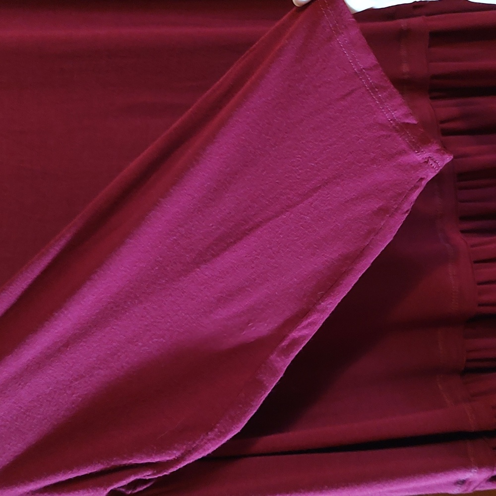 Zenana Premium Flowy Jersey Knit Swing Dress Burgundy ¾-Sleeve Lagenlook Size 3X - Picture 5 of 11